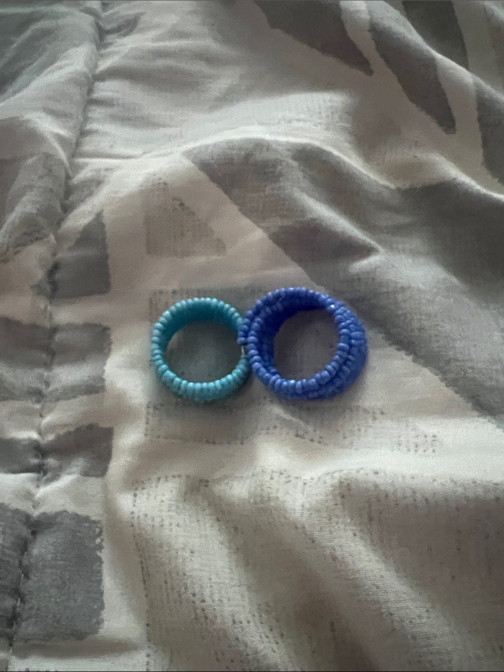 Kids Beaded Rings - Blue & Teal